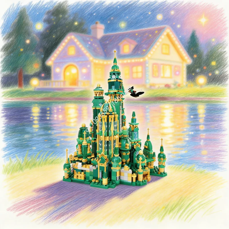 

Набор для сборки 3862 детали: Замок Волшебника из Изумрудного города, модель «Злой», конструктор, развивающая игрушка, идея для творчества, рождественский подарок