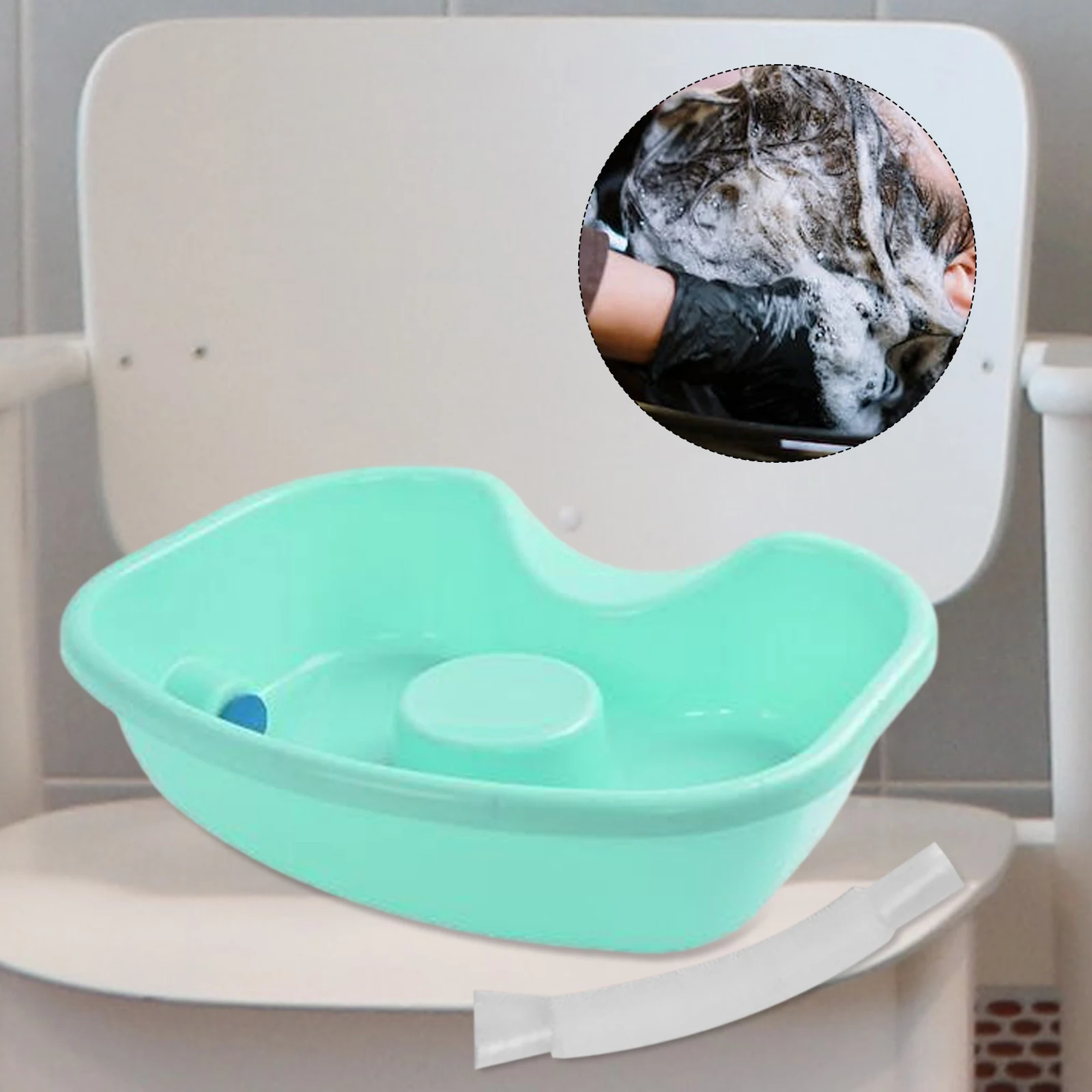 Hair Washing Basin Mobile Shampoo Basin Daily Living Aids Shampoo Bowl Rinse Basin for Salon Injured Disabled Patients Children