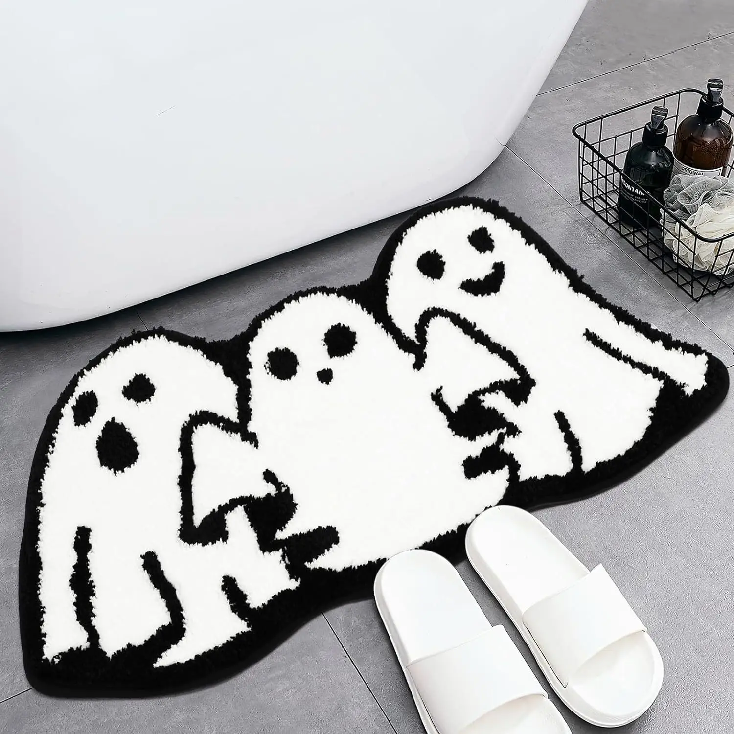 VIKAMA Halloween Door Mat Imitation Cashmere Foreign Trade Alien Horror Skull Decoration Entrance Door Mat