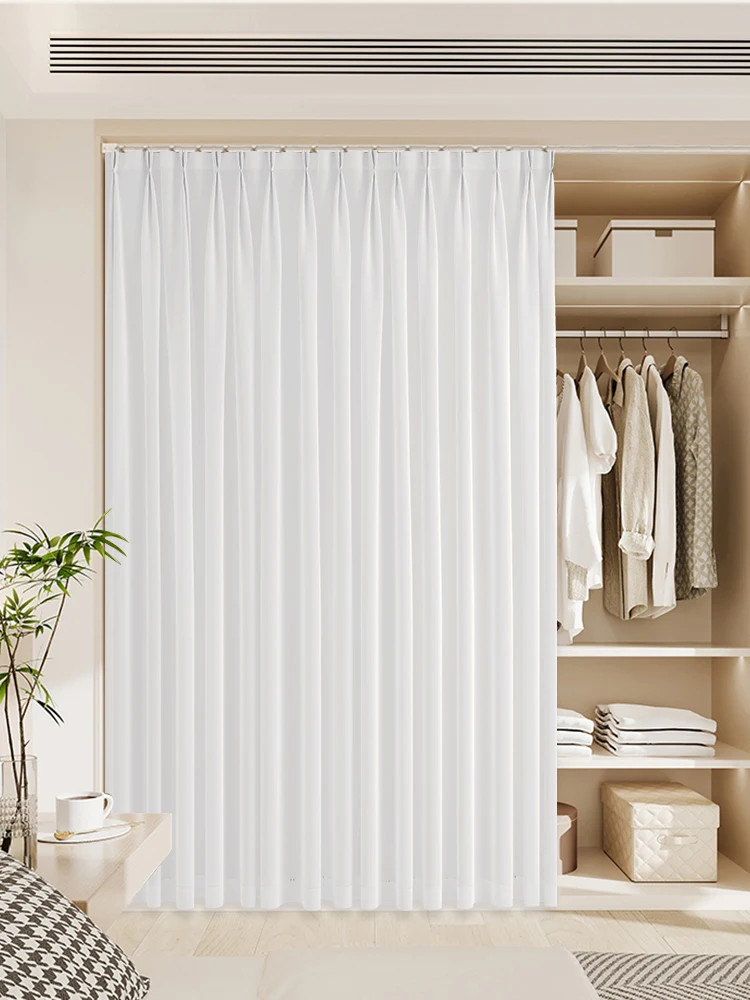 Open Closet Door Curtain Dustproof No Door Cabinet Bookcase Miscellaneous Goods Cabinet Full Closure Pull Curtain Home Decor