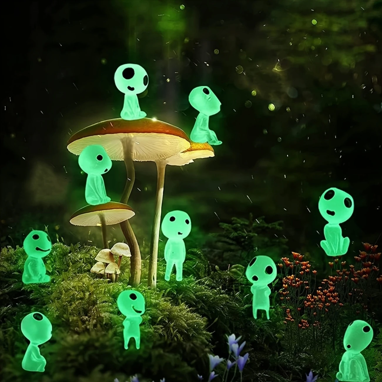 10pcs Luminous Elves Cute Fairy Garden Miniature Alien Decor for Aquarium DIY Terrarium Crafts Halloween Outdoor Decorations
