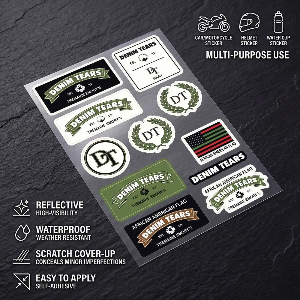 D-DENIMTEARS-S Multi Scene Waterproof Reflective Scratch Cover Stickers Fit Auto Motorcycle Helmet Refrigerator
