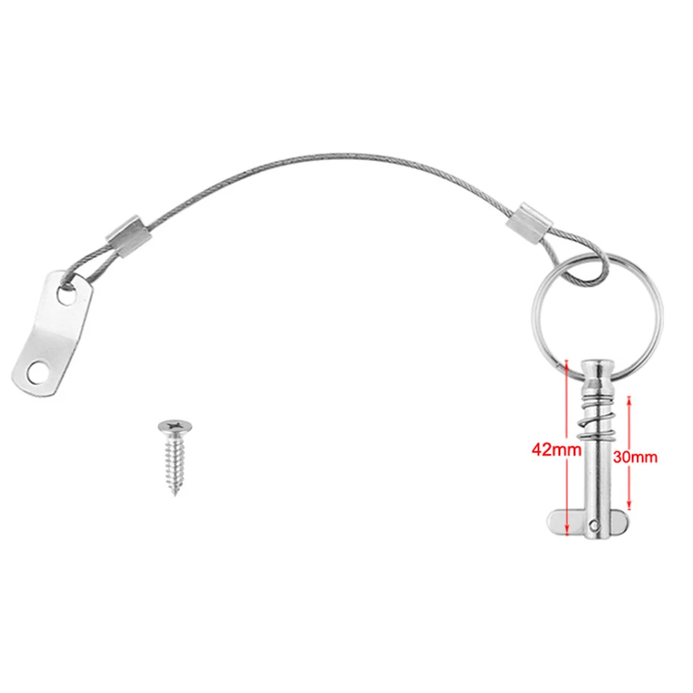 Quick Release Pin with Lanyard for Bimini Top Deck on For Boats Made of Marine Grade Stainless Steel Pack of 2