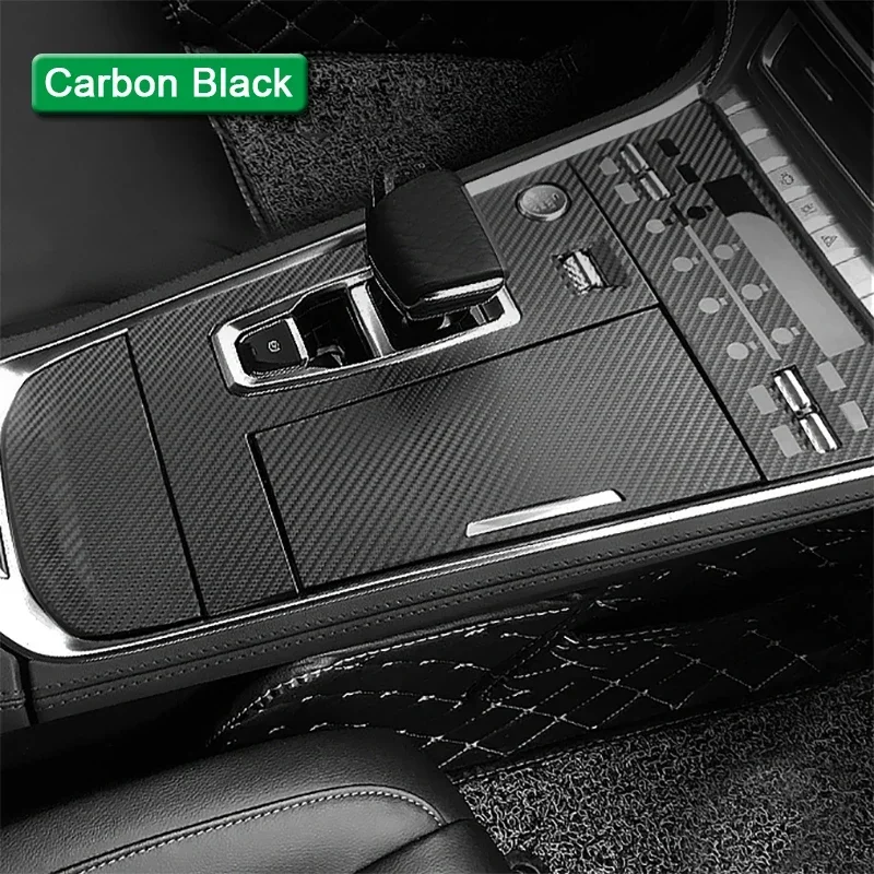 Car Interior Sticker For CHANGAN CS85 COUPE 2019-2023 Car Gear Panel Sticker Gear Box Protective Film Carbon Fiber Black Film