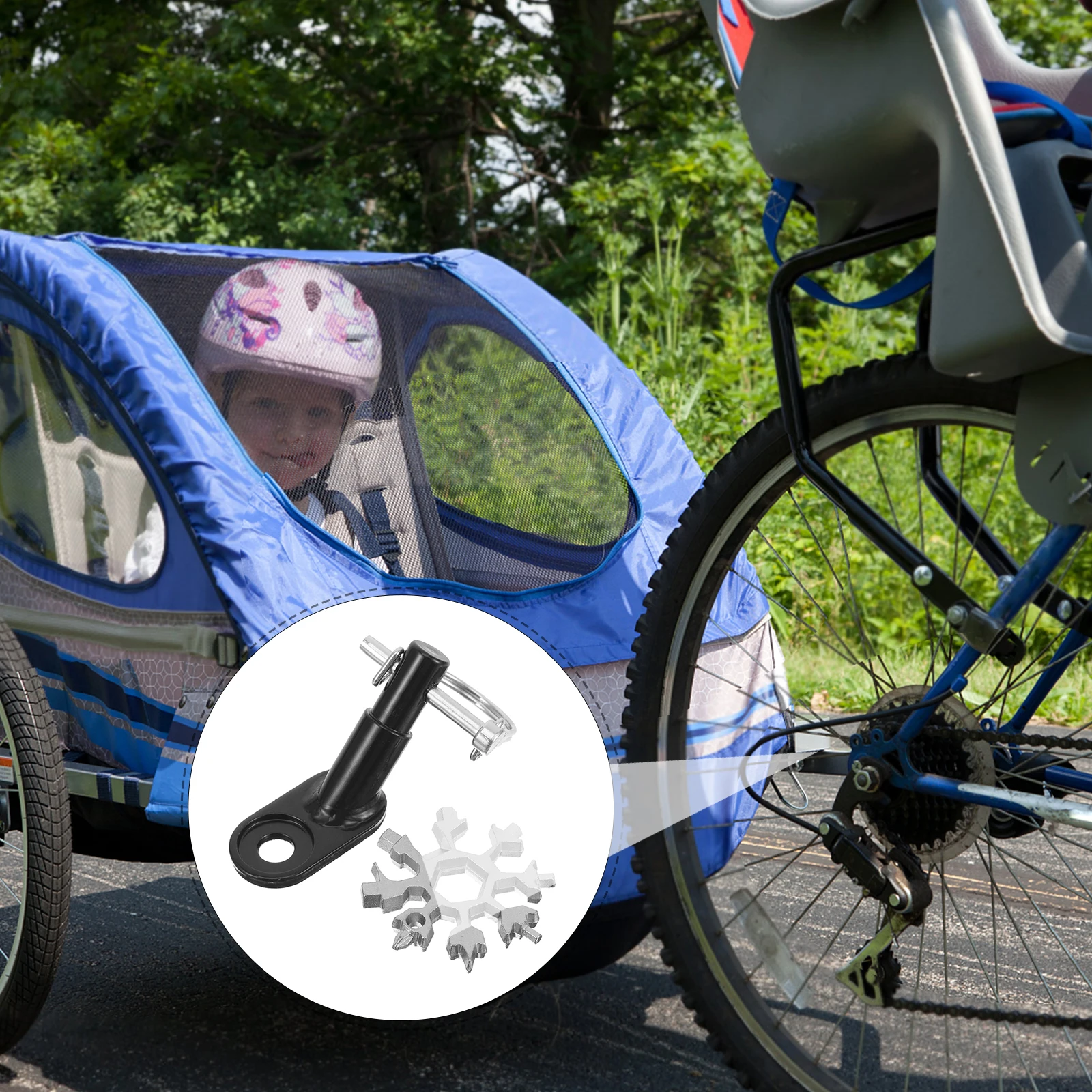 

Universal Bike Trailer Hitch Coupler Stable Iron Connector for Bicycle Stroller Attachment Easy Install Baby Safety Cycling