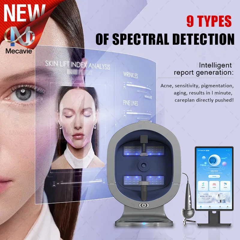 2026 울트라 HD 프로페셔널 AI X5 스펙트럴 이미징 피부 분석기 매직 미러 얼굴 진단 스캐너 휴대용 카메라 모니터