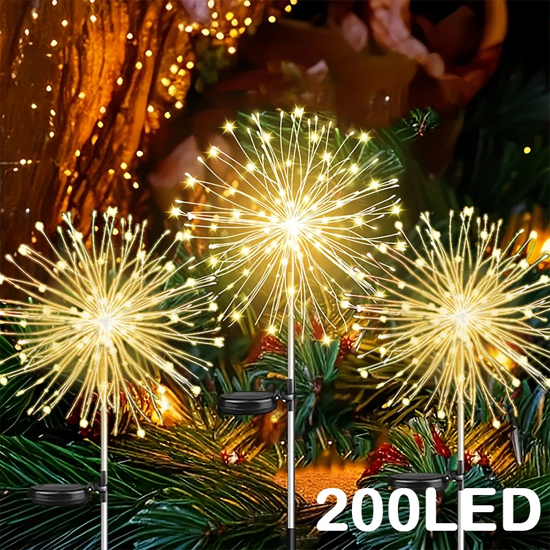 

НОВЫЙ 200LED солнечный фейерверк свет открытый солнечный одуванчик лампа Рождественский газон дорожка украшение сада
