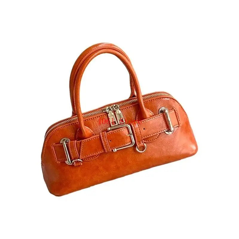

Women Bowling Bag Stylish Shoulder Bag PU Leather Crossbody Bag Trend Handbag