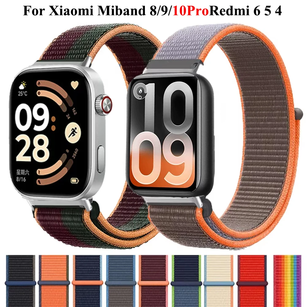 Armband für Xiaomi Mi Band 10Pro 9Pro 8Pro Zubehör Verstellbares Nylon-Schlaufenarmband für Redmi Watch 6 5 4 Sport-Armband Correa