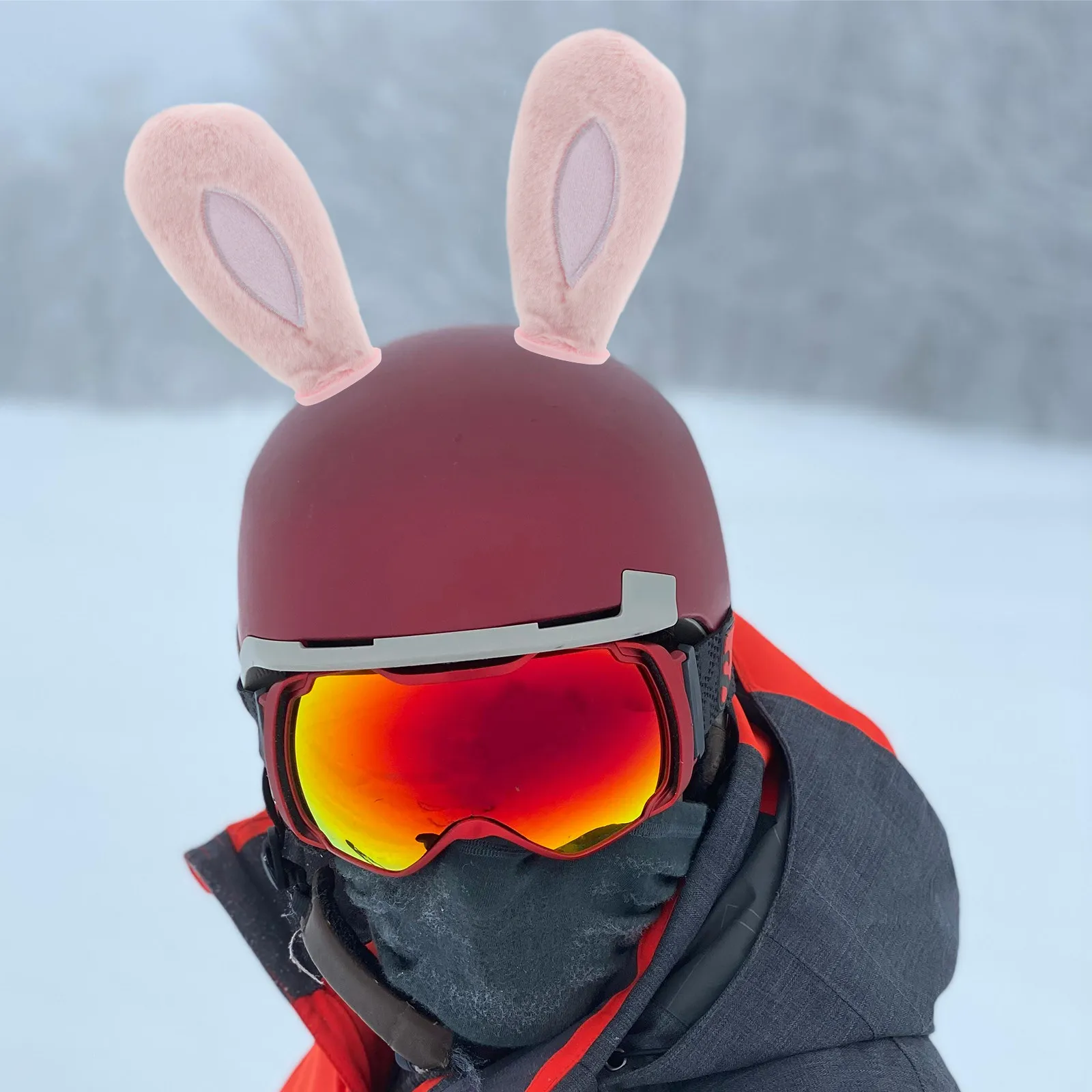 2Pairs Decorative Bunny Ears White Soft Lightweight Accessories for Motorcycle Ski Riding Photo Props Costume