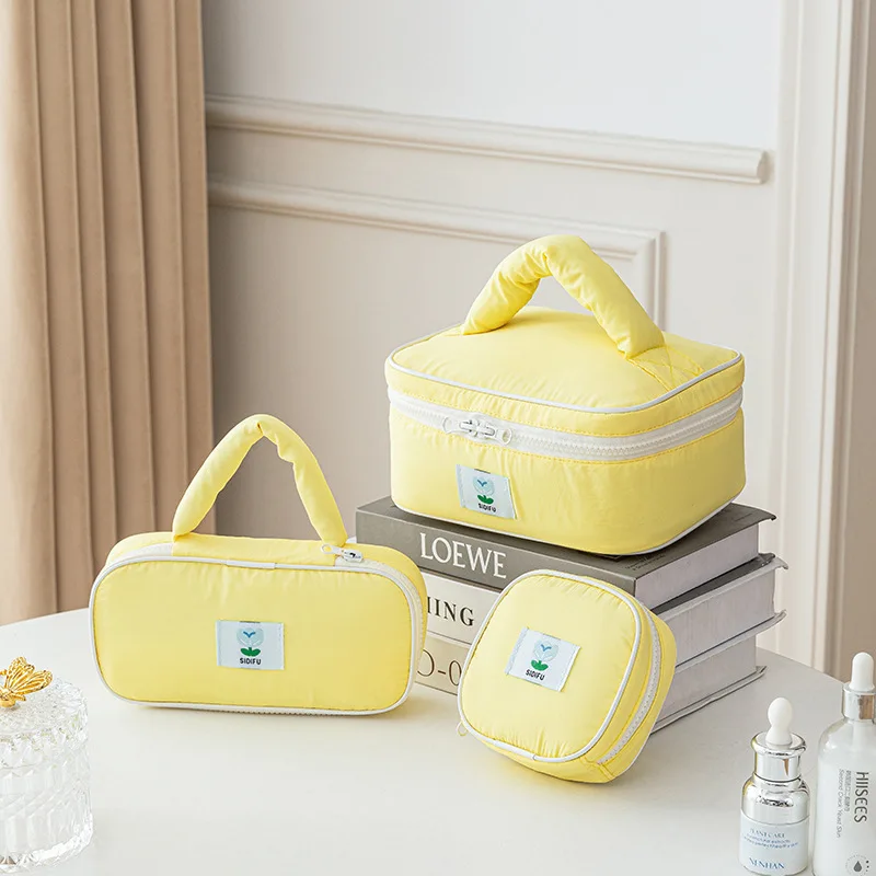 Large Capacity Storage Bag Women Cosmetic Organizer Handbag Bathroom Stationery Bag Soft Waterproof Travel Portable Makeup Bag