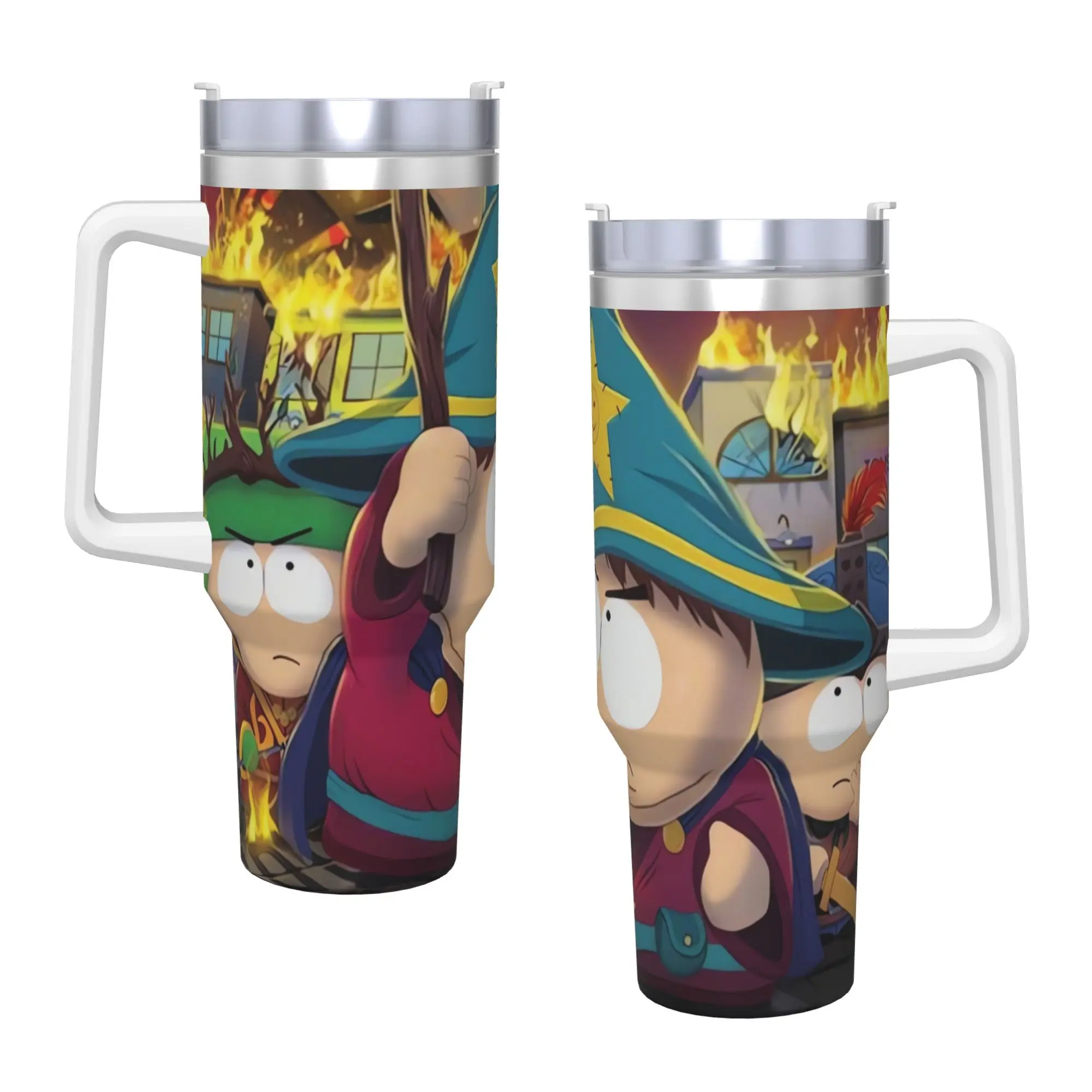 Stainless Steel Tumbler South Cartoon Park Mugs Cup  Cold and Hot Portable 40oz Water Bottle Thermal Cups