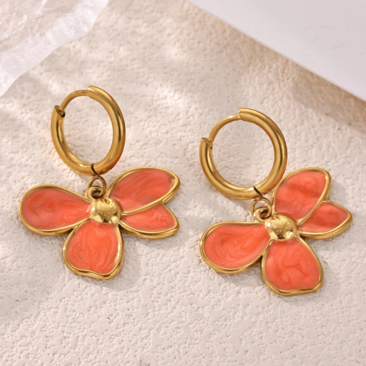 Romantic Colorful Floral Earrings for Women Stainless Steel Minimalist Jewelry Earrings Valentine's Day Gift Y2K