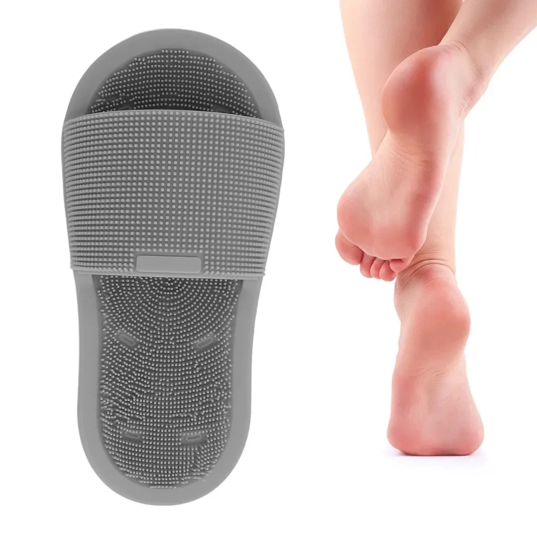 1pc Pantofole per il lavaggio dei piedi magiche Setole a tutto tondo Lavaggio dei piedi in silicone antiscivolo Pantofole per massaggio esfoliante Spazzola per la pulizia del bagno
