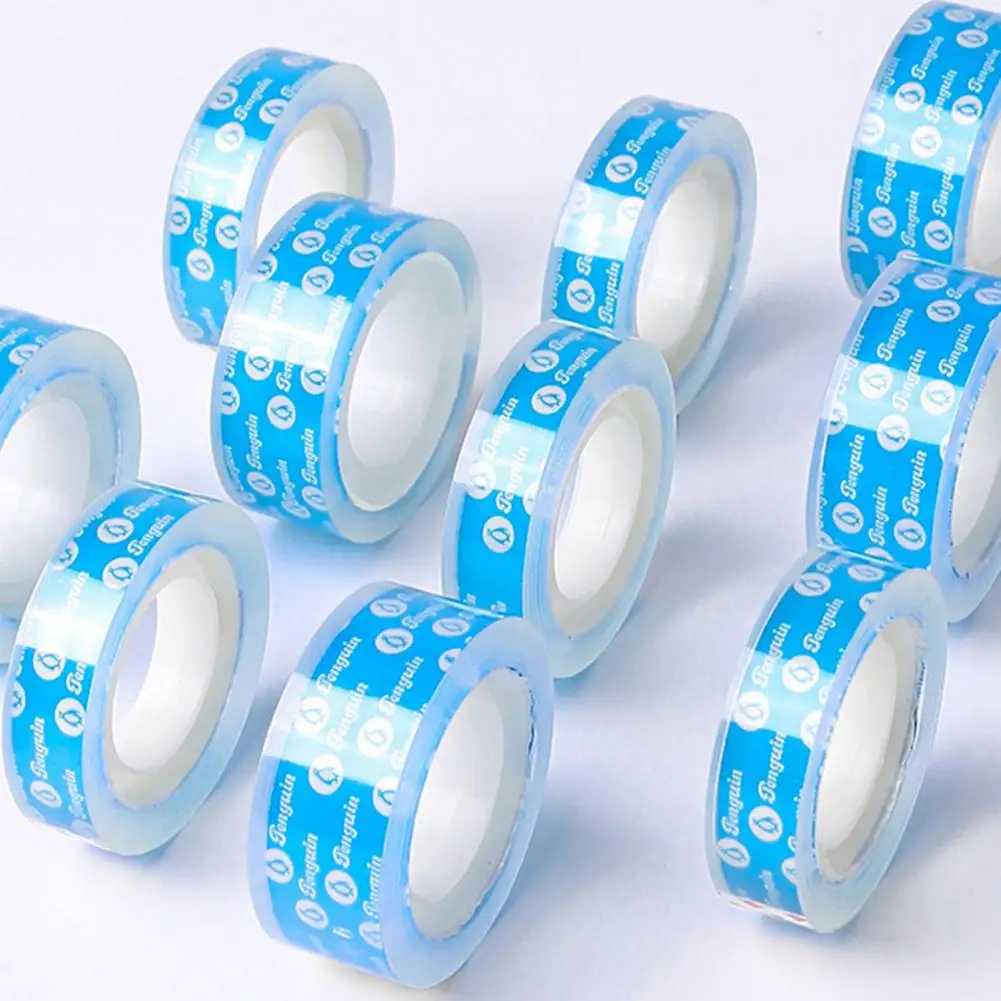 Sticky Tape Easy Tear Tape Transparent Easy Tear Tape Refills for School Office Supplies High Adhesive Rolls for Wrapping