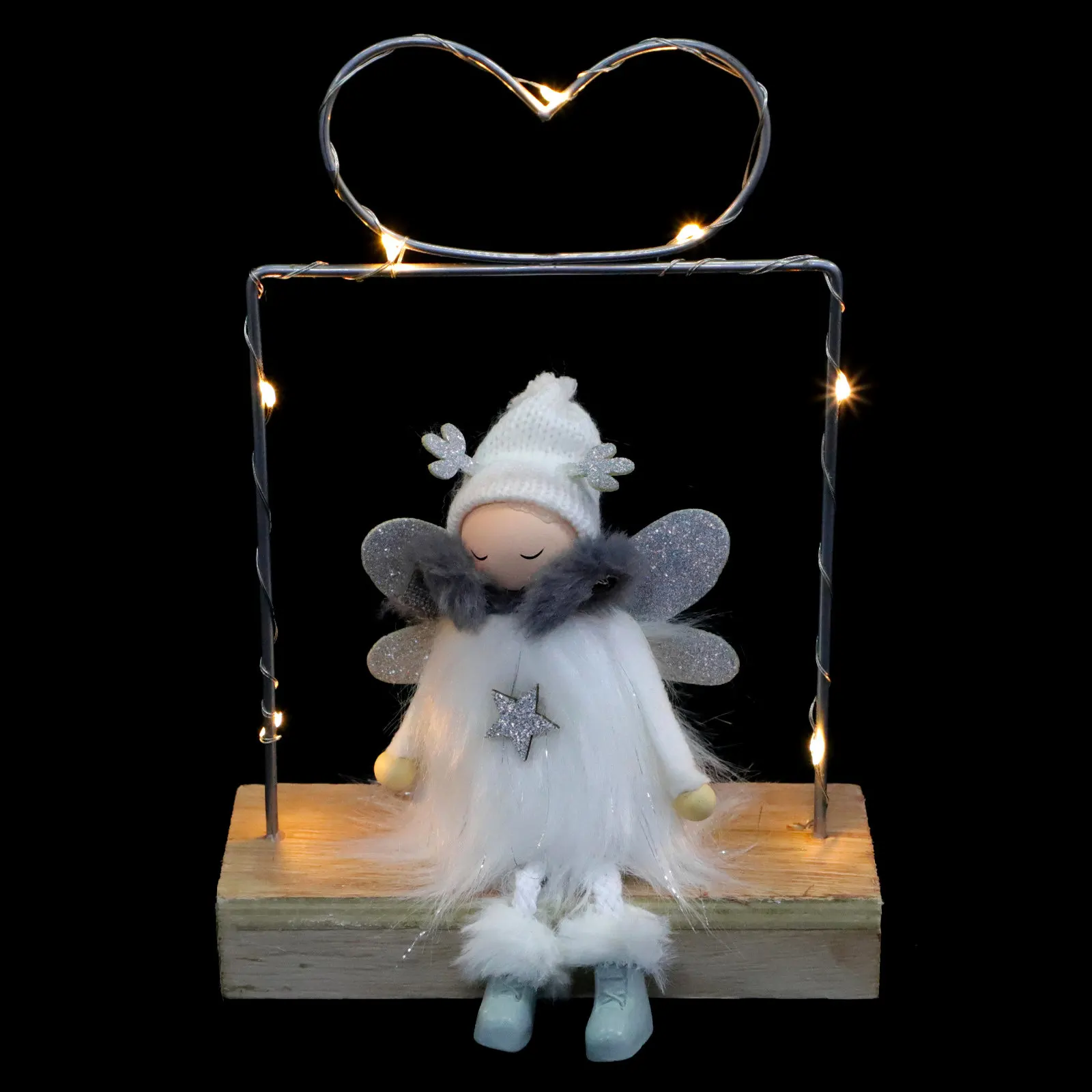 

Angel Girl Creative Christmas Decor Party Home Desktop Decor Windchimes Hanging Party Supply Desktop Heart