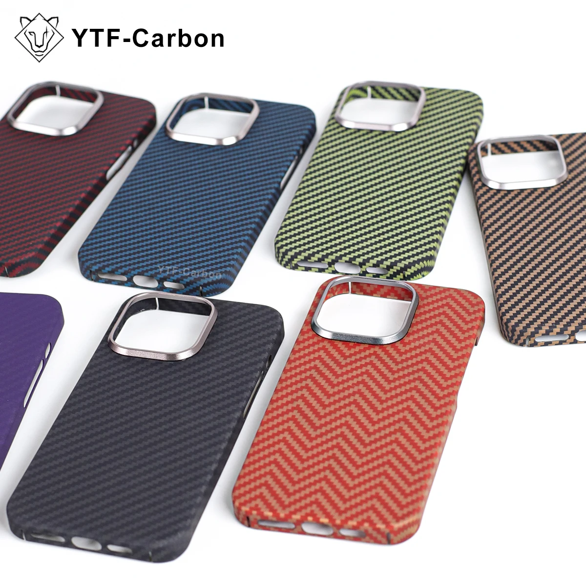 YTF For iPhone 12 Pro Max / 13 Pro / 14 Pro Max / 15 Pro Max / 16 Pro Max Genuine Carbon Fiber Aramid Case Ultra Thin Protective view 5