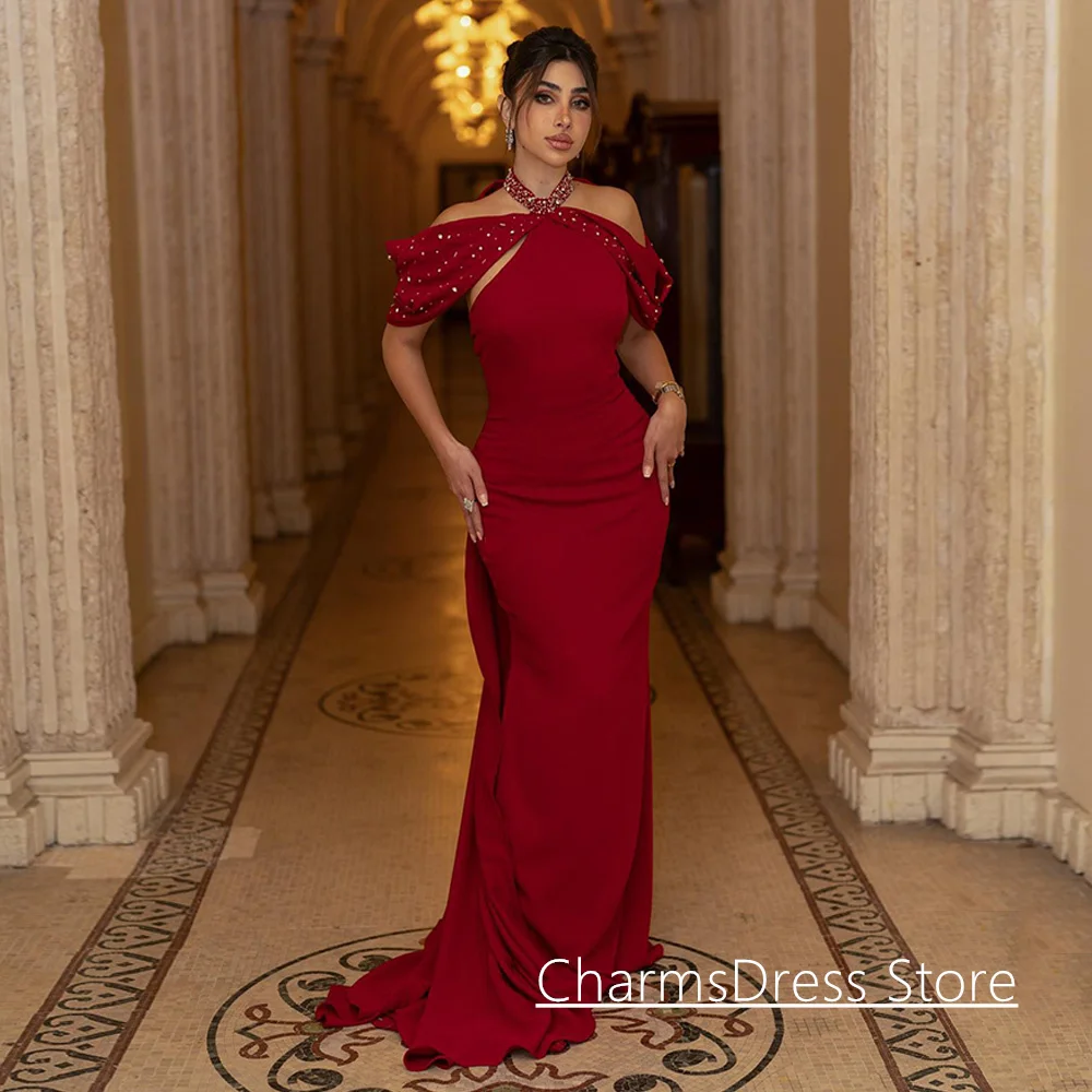 Custom Formal Halter Off-Shoulder Gown