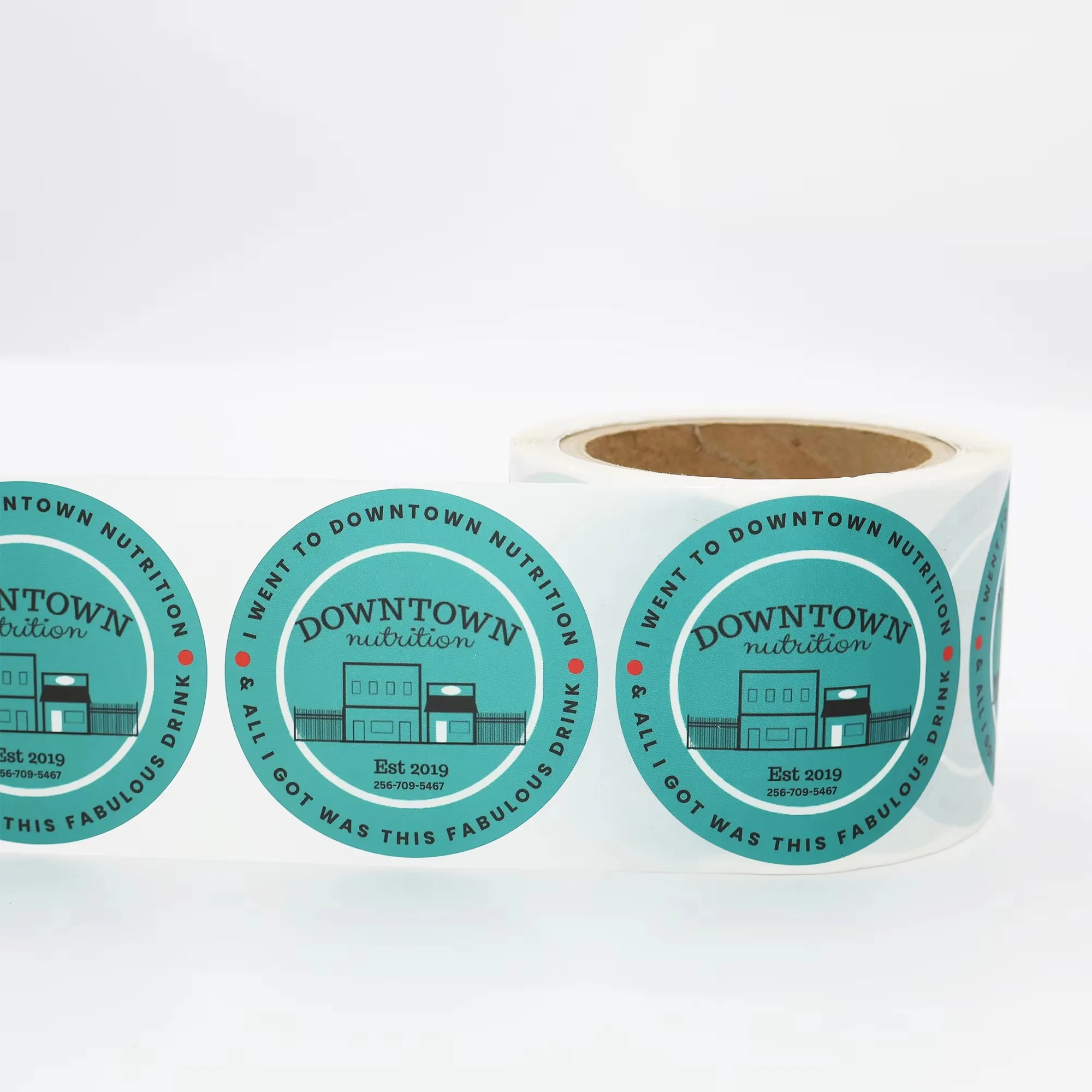 ملصقات مستديرة مخصصة | ملصقات الفينيل المقاومة للماء | لفة ملصق الشعار #1