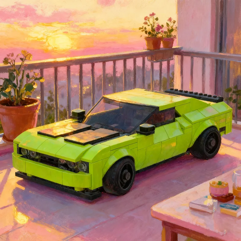 

330pcs MOC Dodge Challenger SRT Hellcat City Champions Super Car Model Toy Building Christmas Gift Blocks Architecture Education