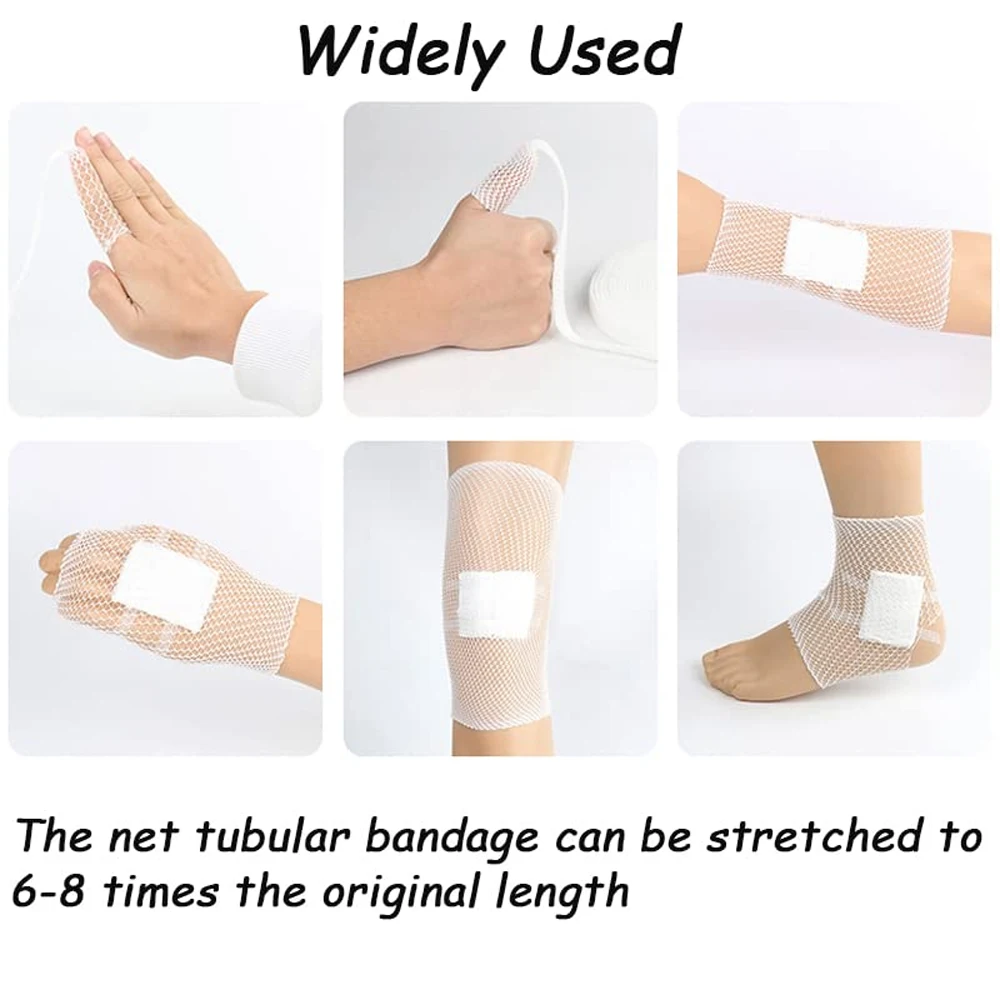 1Rol Elastisch Net Buisvormig Verband Gaasfixatie Ademende Stretch Bandage Houder Voor Wondverband Pols Elleboog Knie Enkel Volwassen