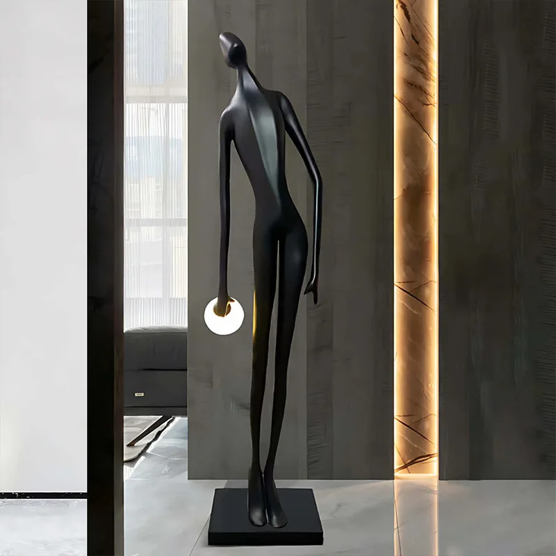 Side ball humanoid sculpture floor lamp type art large ornament sales office stairs decoration personalized floor lamp
