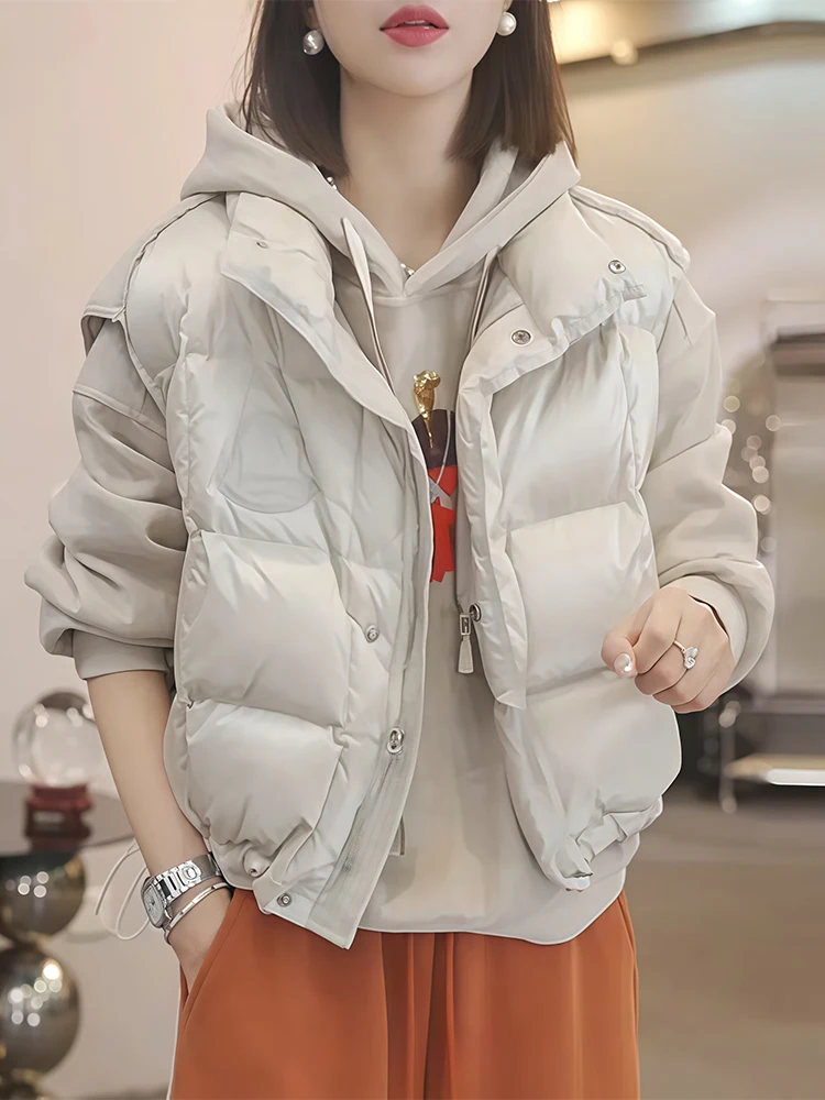 

Sli Warm Cotton Vest Women's 2026 Autumn Winter New Outwear Hooded Vest Zipper Design Color Regular Thin