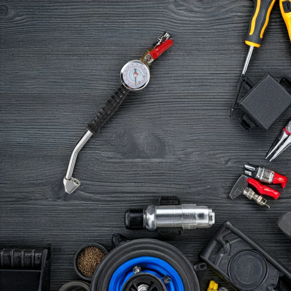 

2Pcs Heavy Duty Truck Tire Inflator Extended Chuck Nozzle Pressure Gauge Elbow Design Quick Connect Air Compressor Hose Adapter