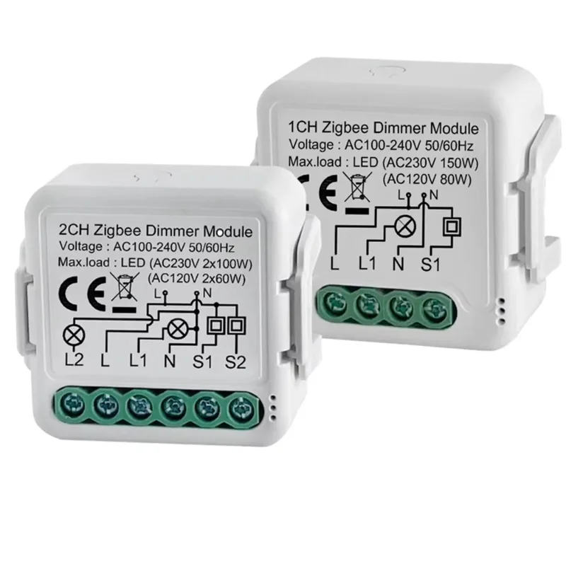 Smart Dimmer Switch Module With Neutral Wireless Remote Control Compatible Alexa Home