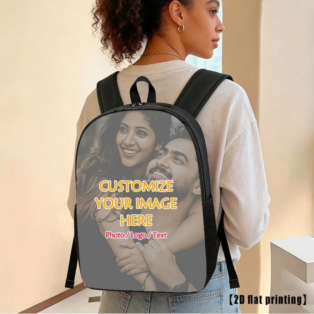2026 New Custom Photo Print Backpack Personalized Add Your Image School Bag Unisex Student Travel Casual Daypack Gift