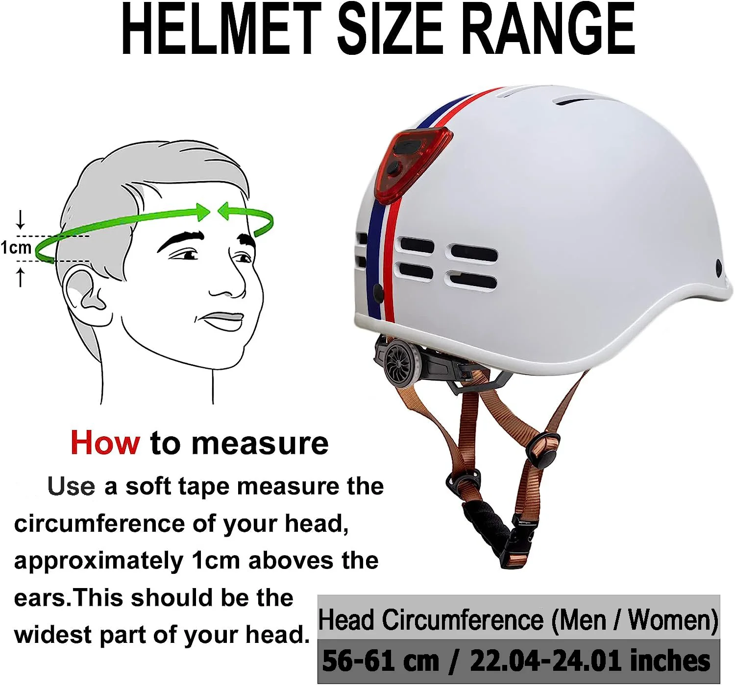 Exclusky Adult Cycling Helmet LED Light Lightweight Road Mountain Bike Helmet Women Men Safety Bicycle Rollerskating Helmet