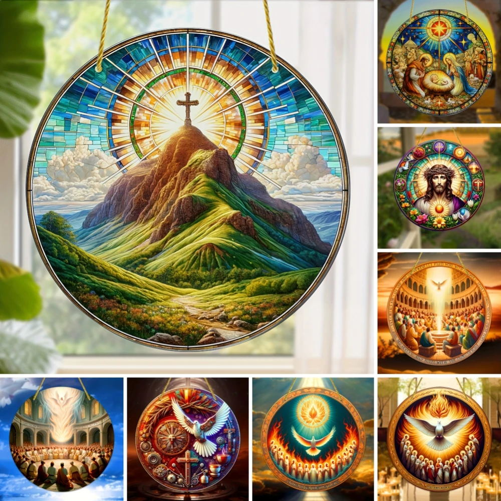 Rundes Acryl schild, Retro-Chic-Jesus-Zeichen, Retter zeichen, Girlanden aufsatz, Jesus-Gläubige verschenken Haupt zimmer wand dekoration