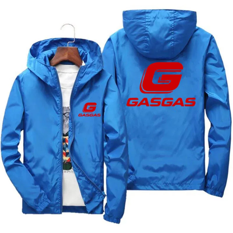 Men's Motorcycles GasGas Motorcycle Sportswear Hooded Bomber Zipper Thin Windbreaker t shirt Pilot Coat Jacket Plus Size 7XL