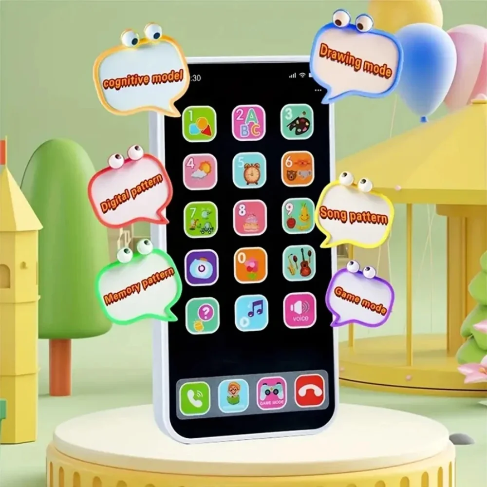 โทรศัพท์มือถือหน้าจอสัมผัสสำหรับเด็ก จำลองดนตรี ฝึกภาษาอังกฤษ พัฒนาการทางปัญญา ของเล่นอัจฉริยะอเนกประสงค์