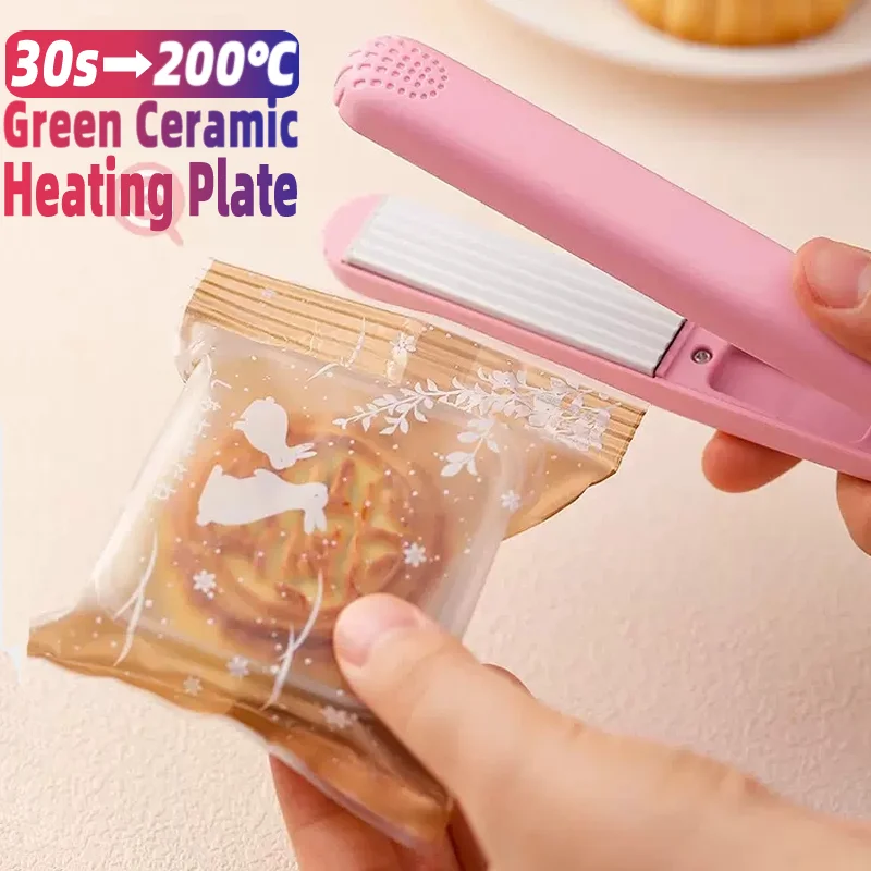 Mini máquina selladora de bolsas de plástico, bolsa de almacenamiento con Clip, máquina de almacenamiento de sellado al vacío, sellador de embalaje, utensilios de cocina para aperitivos y alimentos