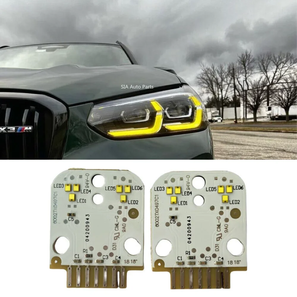 

63117466107 For 2017-2021 BMW X3 G01 X3 M F97 X4 G02 X4 M F98 White Yellow Angel Eye Daytime Running Light Chips Fit DRL Boards