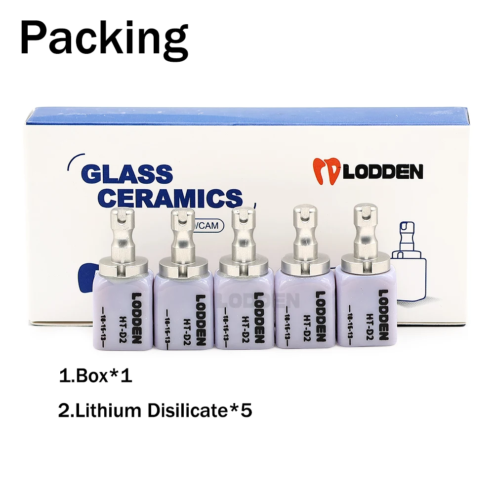 Lodden 18*13*15 5ชิ้นลิเธียม disilicate ครอบฟันวัสดุซ่อมแซมสำหรับระบบ CAD CAM sirona C14ผลิตภัณฑ์ทันตกรรม