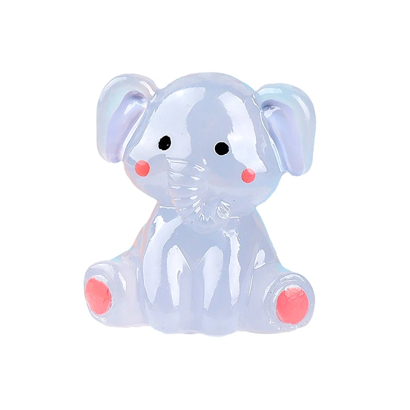 1Pc Cute Luminous Elephant Model for Home Decoration Micro Landscape Doll House Decoration Desktop Decoration