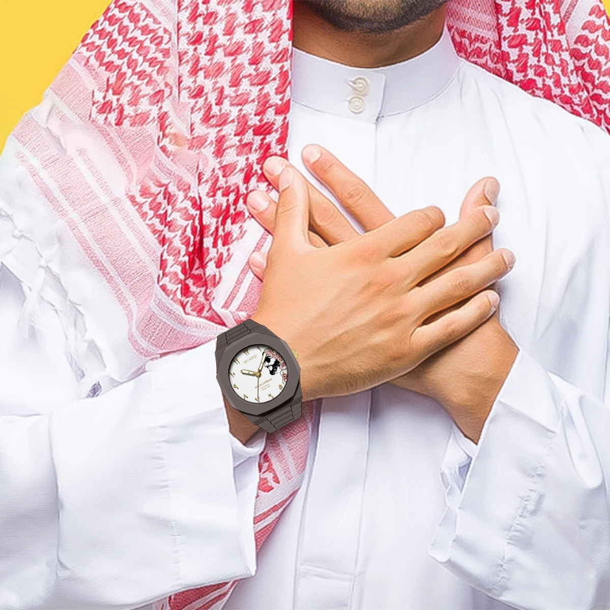 남성용 아라비아 숫자 쿼츠 시계 최고급 쿼츠 시계 남성 비즈니스 시계 방수