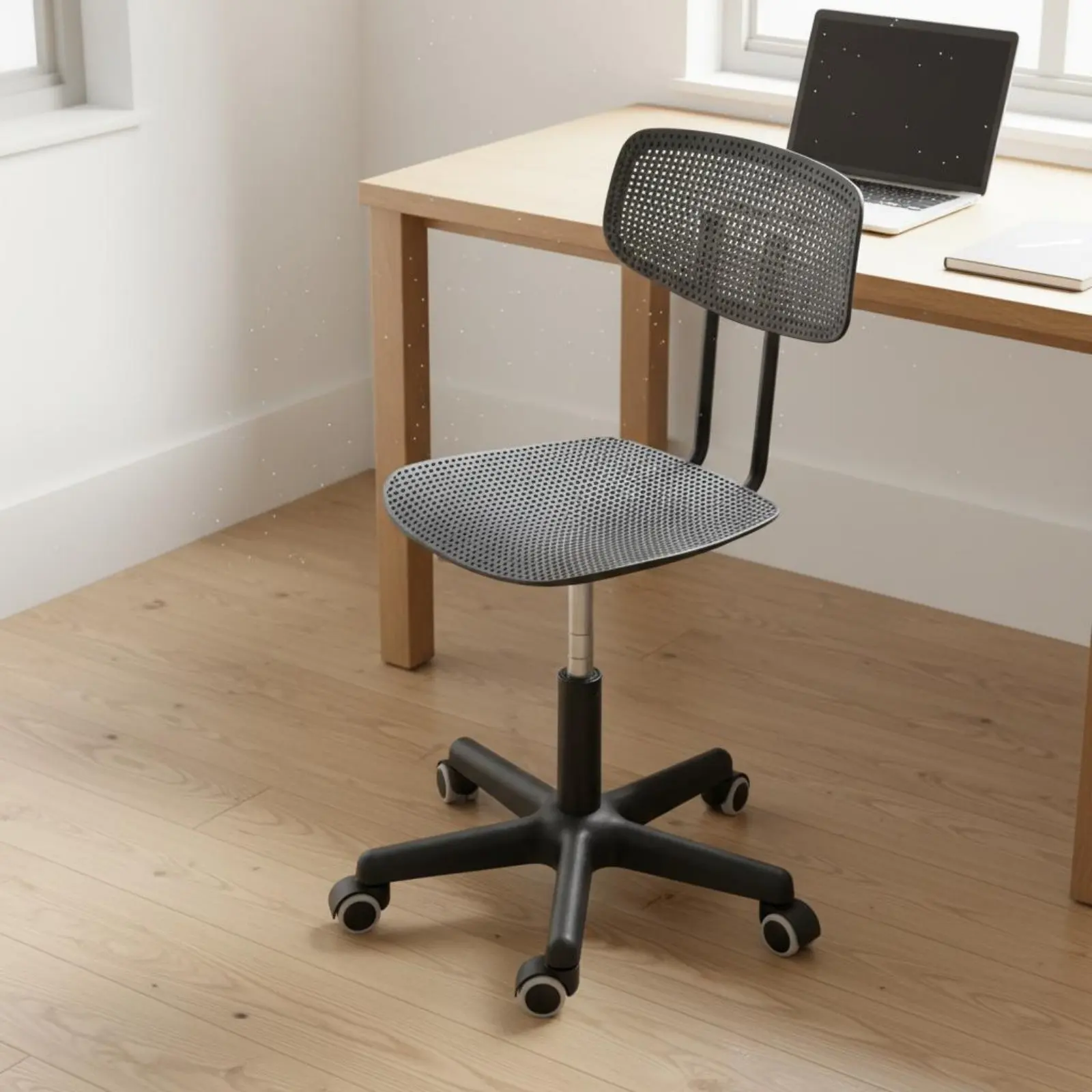 Chaise de bureau roulante réglable, design respirant, chaise rotative, peu encombrante, imperméable pour adolescents