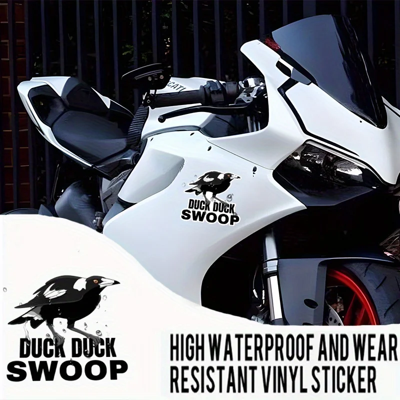 1 قطعة العصرية "Duck Duck Swoop" العقعق ملصق حائط من الفينيل-ملصق الطيور روح الدعابة لأجهزة الكمبيوتر المحمولة/السيارات/زجاجات المياه/دفاتر الملاحظات