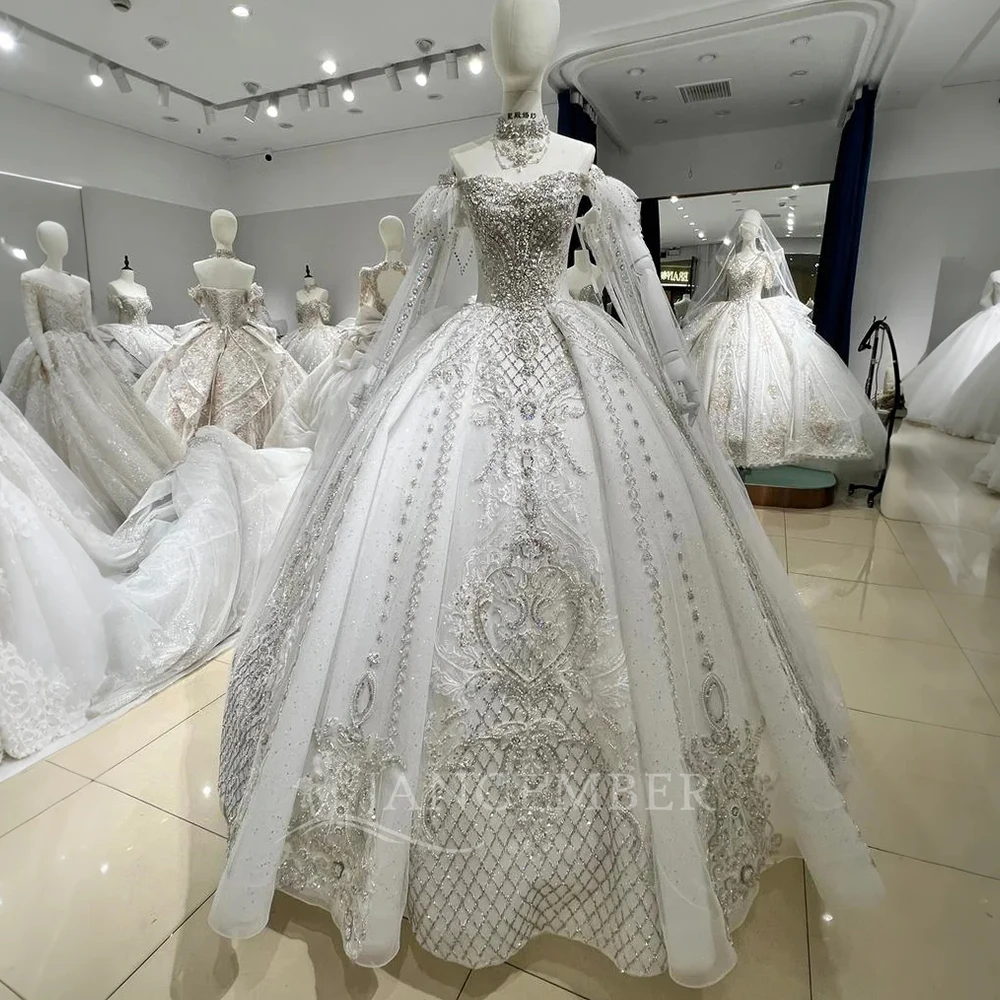 

Customized Cap Sleeve Wedding Dresses Lace Women Promotion Ball Gown Bridal Gowns Robe De Mariage Vestidos De Novia