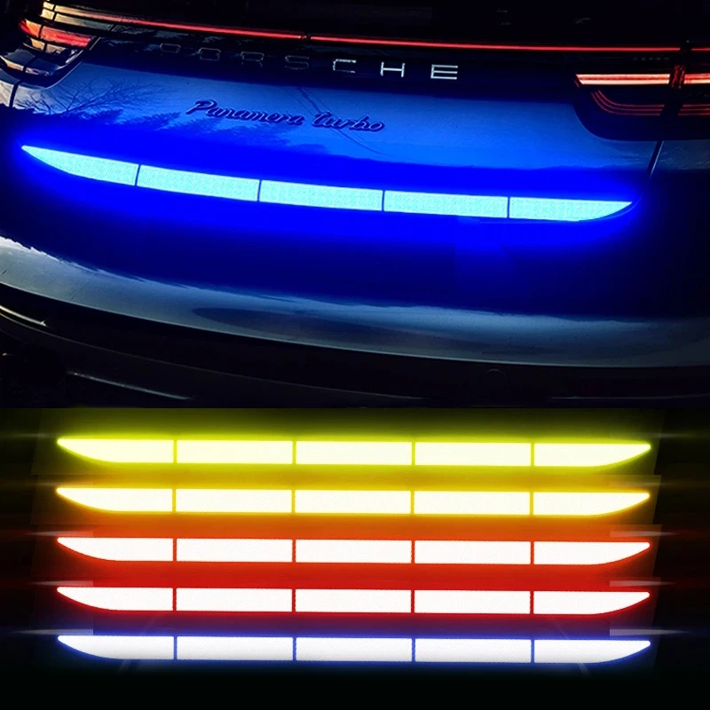 5pcs รถสติกเกอร์สะท้อนแสงด้านหลัง Reflector รถขับรถความปลอดภัยคําเตือน Mark Auto Body กันน้ําภายนอก Decal อุปกรณ์เสริม