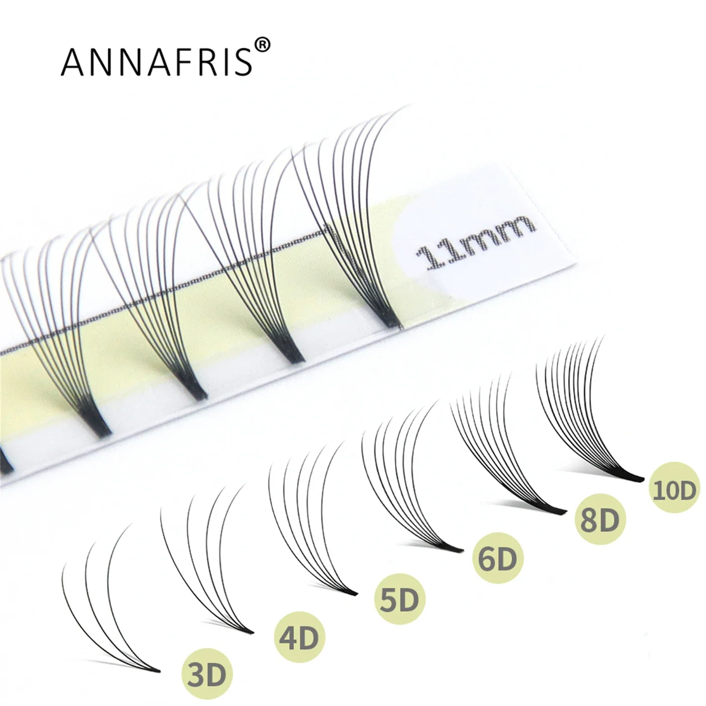 ANNAFRIS Premade Volume Fans Lash Extension 3D 4D 5D 6D 8D 10D Short Root Pre Made Individual   Eyelash Extension Faux Mink