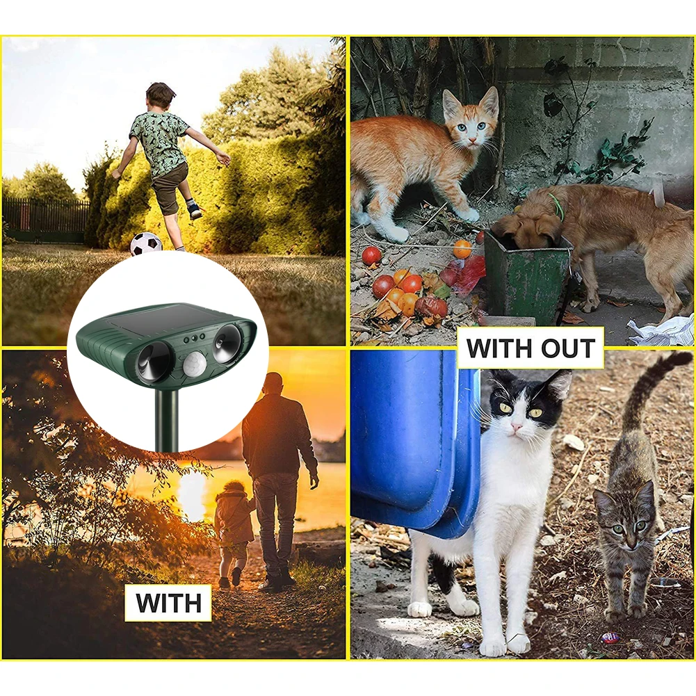Solar Animal IPX4 Waterproof Ultrasonic Animal Repeller Animal Device 26 FT Range for Dog Cat Bird - view 4
