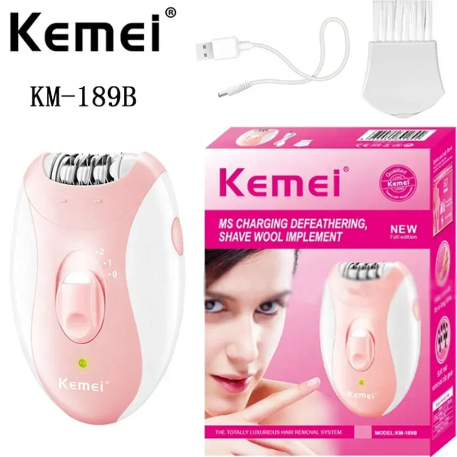 Kemei KM-189B USB Electric Hair Removal Machine Waterproof Private Trimmer Compact and Portable Shaver