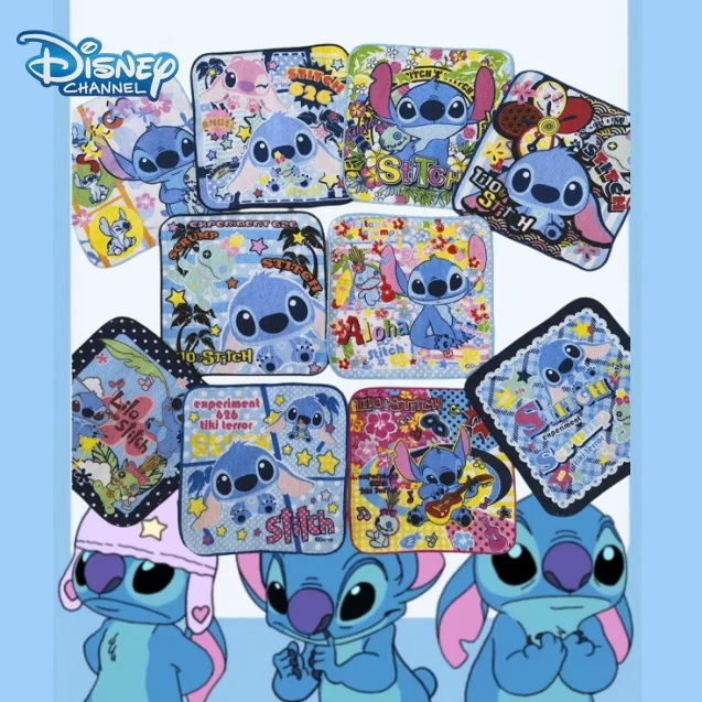 

20*20 Disney Lilo & StitchTowel Cartoon Small Square Cotton Children's Mouth and Hand Towel Cartoon Characters Go Portable