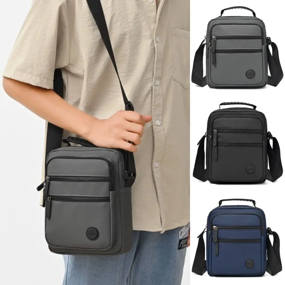 Multi-layer Men's Crossbody Bag Large Capacity Portable Male Business Bag Commuting Oxford Cloth Single Shoulder Bag Travel