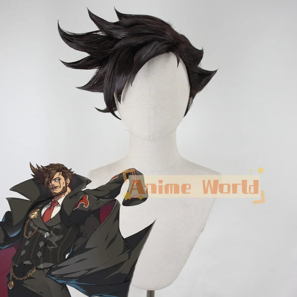 Guilty Gear Strive Slayer Brown Cosplay Wig + Wig Cap
