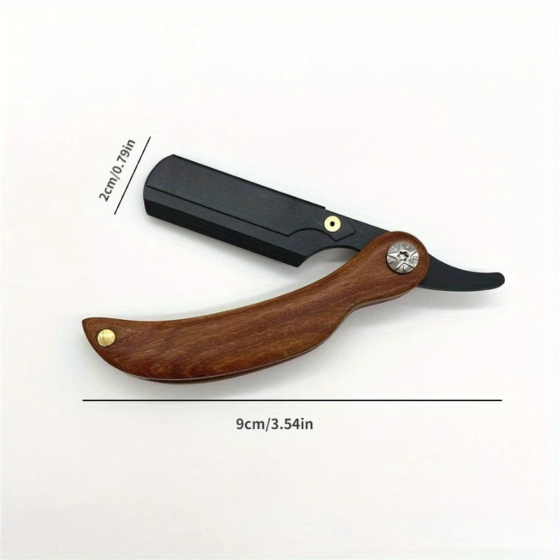 1pcs Blades Shaving Razor MiNi Men's Razor Redwood Handle Barber Hair Cut Razor Portable Change Blade Type Shaving Knife